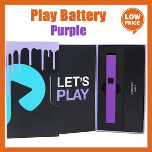 Purple Play Bateria Exotics DNA Plugue Plugue POD Caixa Mod mAh para Cartucho de Óleo Grosso Visão PK Spinner Palm Bateria com carga USB