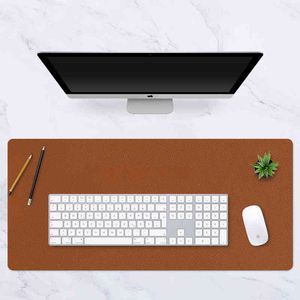 Double-side Portable Large Mouse Waterproof Leather Suede Desk Mat Computer Laptop Mousepad Keyboard Anti-Slip Table Pad
