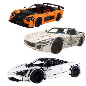 Elegante velocità S RX-7-Veilside Fortune Super Sport Racing Car Model Building Blocks Fai da te Vehiclection Bricks Toys X0503