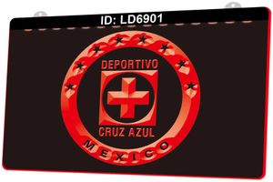 LD6901 Deportivo Cruz Azul Messico Vendita al dettaglio all'ingrosso del segno della luce dell'incisione LED 3D