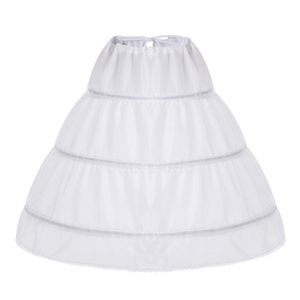 Женские спящие одежды 2021 белые дети юбка юбка a-line 3 обруча один слой дети кринолиновые кружевные отделки цветка платья девушки