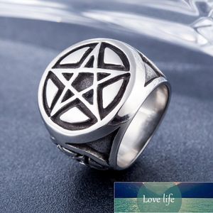 Vintage Tajemniczy Magiczny Pentagram Ring Męska wysokiej jakości Metalowa Biżuteria Cena Fabryczna Ekspert Projekt Jakość Najnowszy styl Oryginalny status