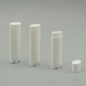 Storage Bottles & Jars Wholesale Oval Shape 4.5g Lipbalm Tube Packing Bottle Contaienr Twist Empty Lipstick In White Color