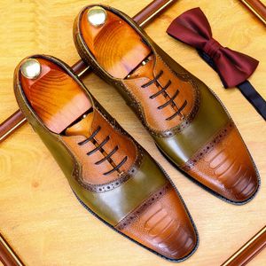 Wholesale semi formal dresses for wedding for sale - Group buy Plus Size Luxury Genuine Leather Men s Semi Brogue Wedding Oxfords Pointed Toe Laces Man Formal Dress Handmade Shoes