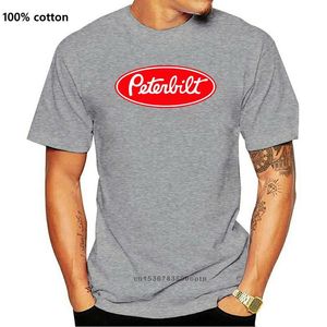 T-shirts Peterbilt Truck Racinger Classic Logo Mens vit T-shirt Storlek S till 3XL Kort stil Tee Shirt