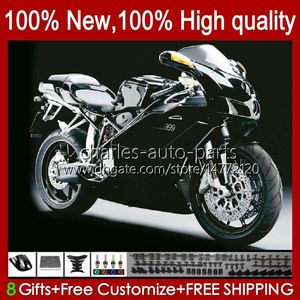 Motocicleta Bodywork for Ducati 749S 999S 749 999 2003 2004 2005 2006 Kit de corpo Gloss preto 27NO.104 749-999 749 999 s R 03 04 05 06 Cowling 749R 999R 2003-2006 Fairing OEM