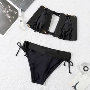 Mode Frauen Sexy Bikini Goldene Gedruckt Brust Wrap Bademode Backless Verband Strand Außen Badeanzug Urlaub Party Badeanzug