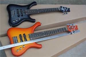 Krótki sposób Długość Długość 5 Strings Szyi-Thru-Body Electric Bass Gitara z 24 progami, chromowany sprzęt, może być dostosowany