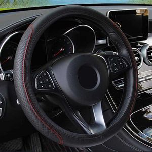 Bilrattskydd Skidtät Auto Steering-Wheel Cover Anti-Slip Universal Prägling Läder Car-Styling Snabb leverans
