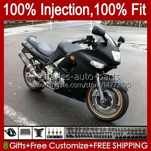 Einspritzverkleidungen für KAWASAKI NINJA ZZR-400 schwarz flach neu ZZR-600 ZZR400 93 94 95 96 97 98 99 00 84HC.76 ZZR600 ZZR 600 400 2001 2002 2003 2004 2005 2006 2007 OEM Body Kit