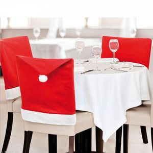 2/4/8pcs Covers Santa Red Hat Home Year Decorazioni natalizie Dinner Chair Cap Sets Accessories