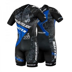 Racing Sets Powerslide Mens Cykling Triathlon Suit Speed ​​Roller Skate Skinsuit Fast Skokers MTB Kläder Skating Jumpsuit