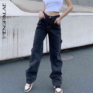 Summer Casual Jeans Woman Long Trousers Cowboy Female Loose Streetwear Street S Straight Pants ZA4868 210427