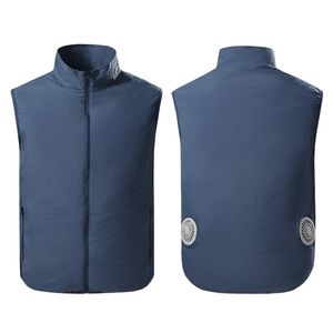 Men Summer USB Fan Cooling Vest Air Conditioning Clothes Sleeveless Jacket Pleasantly Cool Fishing Vests 210923