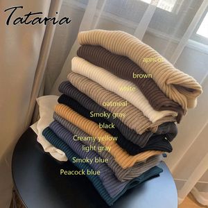 Básico Turtleneck Mulheres Camisola Alto Pescoço Tops Coreano Amarelo Slim Lidies Lães Pulôver De Malha Colorida Cor Colorida Puxa 210514