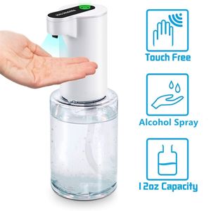 Automatyczny dozownik alkoholu Bezdotykowy czujnik maszyny do rozpylacza Naciśnij SOAP 350ml Nadaje się do domu 211206