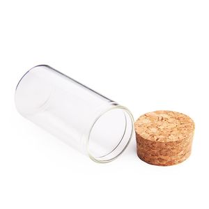 10ml Small Test Tube with Cork Stopper Glass Spice Bottles Container Jars 24*40mm DIY Craft Transparent Straight Glass Bottle DH2072