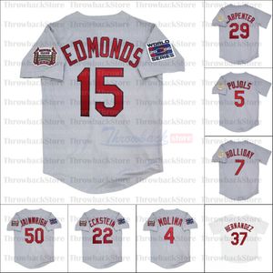 Maglia da baseball retrò 2006 e 2011 maglie St.Louis 5 Albert Pujols 15 Jim Edmonds 4 Yadier Molina 29 Chris Carpenter