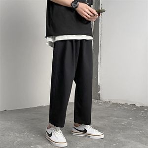 HybSkr Men's Black White Straight Pants Fashion Woman Casual Wide Leg Pants Classic Vintage Trousers Male 220311