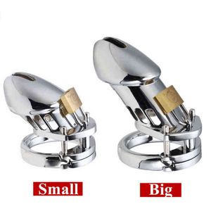 NXY sexy set NXY Sex Chastity devices Men's chastity belt device stainless steel metal ring lock BDSM binding adult sex toys dildos game supplies 1126 1203