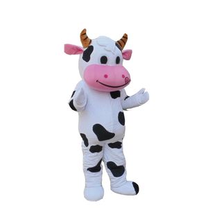 High quality White Cow Mascot Costumes Halloween Fancy Party Dress Cartoon Character Carnival Xmas Easter Advertising Birthday Party Costume Outfit