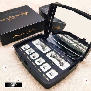 Magnetiska ögonfransar med magneter Naturlig handgjord D D Magnet Fake Lashes Acrylic Box Makeup Tool Cosmetics for Girls Gift