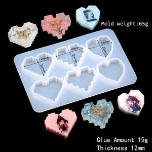 Wholesale epoxy resin heart mold for sale - Group buy Craft Tools Creative Pixel Digital Heart Crystal Epoxy Resin Mold For Diy Making Candle