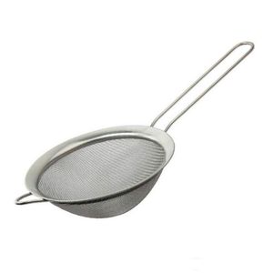 Rostfritt stål Fine Mesh Strider Colanders Flour Sikt med handtagsjuice och tefilter köksredskap RH67146