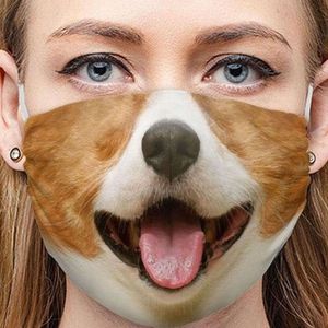 Hunde Mund Maske großhandel-Niedlicher Hund Mund Cos Frauen Männer Masken Erwachsene Gesichtsschutz Staubdichte Radsportstellen Atmungsaktiv halten Warme Halloween Maske