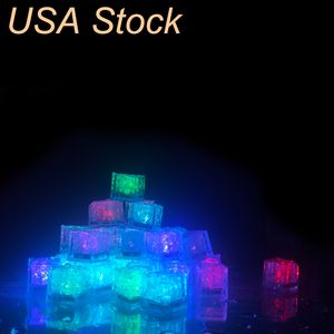 Wholesale up lighting resale online - RGB cube lights Ice decor Cubes Flash Liquid Sensor Water Submersible LED Bar Light Up for Club Wedding Party Stock in usa USALIGHT