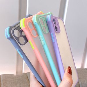 iPhone 12 11 Pro XR x XS Max 8 7 6 플러스 전화 케이스 히트 색상 Shockproof Armor Cover Matte Hard Protective Shell