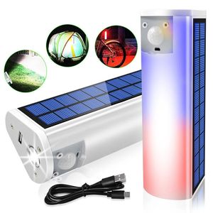 Xanes® 260lm multifuncional solar acampamento luz impermeável poder banco 3 modos lâmpada de trabalho Viagens ao ar livre Tenda de caminhada - preto