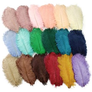 Piume di struzzo colorate per arti e mestieri Decorazione di nozze Accessori per artigianato Centrotavola Decorazione pennacchio di carnevale Piuma di struzzo bianca 25-30 cm