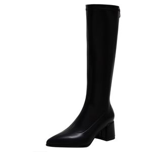 Joelho de inverno botas altas mulheres designer rodada dedo do pé dedo baixo saltos sapatos natural genuíno festa de couro casamento moda plataforma de luxo senhora warorwar ygn020-99-5