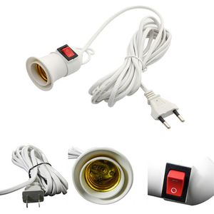 E27 Lamp Base With 4M 8M Power Cord To EU Plug Holder Adapter Converter ON/OFF For Bulb Lamps Socket