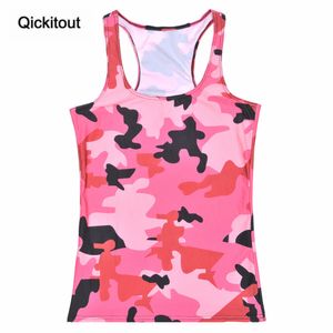 Qickitout Tops Summer Womens Blouses StraplSleevelDigital Print Casual Strap Camouflage Tank Tops Ladies' Vest X0507