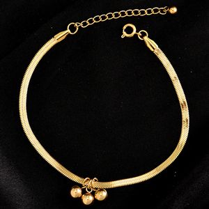 Wholesale snake chain anklets for sale - Group buy Minar Minimalist Titanium Steel Gold Color Ball Anklet Bijoux Femme Metallic Chunky Snake Chain Anklets Fashion Accessories