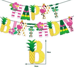 Decorazione del partito Ananas Flamingo Banner Hawaii Decor Compleanno tropicale Aloha Summer Beach Parti Balloon Balloon
