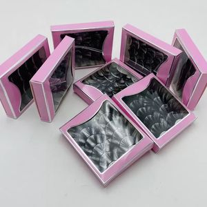 Eyelashes mink lash explosively 8D 25mm long fluffy 5 pair a pink packing box multi-layer lengthened thick thickened fake lash cases