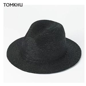 Berretti Fedora neri da donna Cappelli per donna Estate Spiaggia Paglia da sole Berretti da uomo Abito da sposa Uomo Cappello Panama Gorras