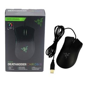 Hot Razer Deathadder Chroma USB Wired Mice Optical Computer GamingMouse 10000dpi Sensor MouseRazer Mouse Gaming Mice With Retail Package DHL FEDEX