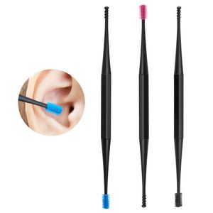 Nail Files pc Soft Silicone Double Head Ear Pick Clean Tool Double Ended Earpick Wax Curette Remover Cleaner Spiral Design