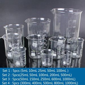 Forniture da laboratorio 1 set bicchiere in vetro borosilicato, attrezzatura da laboratorio per esperimenti di tutte le dimensioni