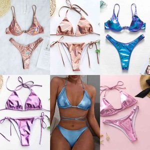 Em-X Sexy Micro Bikini Set 2020 Push Up Swimsuit Feminino Brilhante Bikinis Underwire Swimwear Mulheres Dois Peça Set Bathing Suit Newx0523