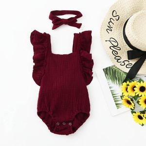 Zestawy odzieżowe FRILL Bez rękawów Dress Sukienka Lato Mama i Me Romper Maxi Dresses + Headband Rodzina Dopasowanie Zestaw Girls Casual