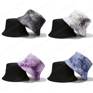 Summer Tie Dye Bucket Hat Women Double Sided Fashion Hip Hop Fisherman Cap Men Outdoor Sunscreen Sun Hat Panama Travel Girls Hat