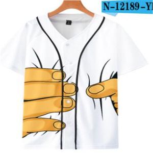 Men's Baseball Jersey 3d T-shirt Printed Button Shirt Unisex Summer Casual Undershirts Hip Hop Tshirt Teens 047