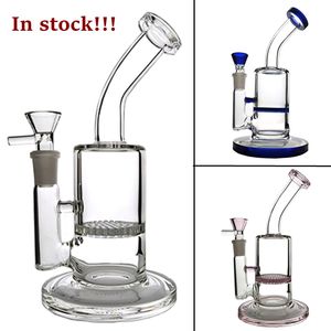 Bent Tube Clear Pink Blue Glass Bong Dab Rig Water Pipes Hoishahs 8 