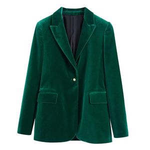 Giacche da donna Cappotto da donna in velluto verde Cappotto Capispalla femminile a maniche lunghe Casual Lady Top larghi C1219