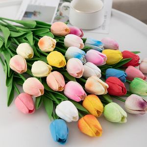 Flores decorativas grinaldas 1/5pcs tulipas artificiais PU Calla Fake Touch Real for Wedding Decoration Home Party Favors